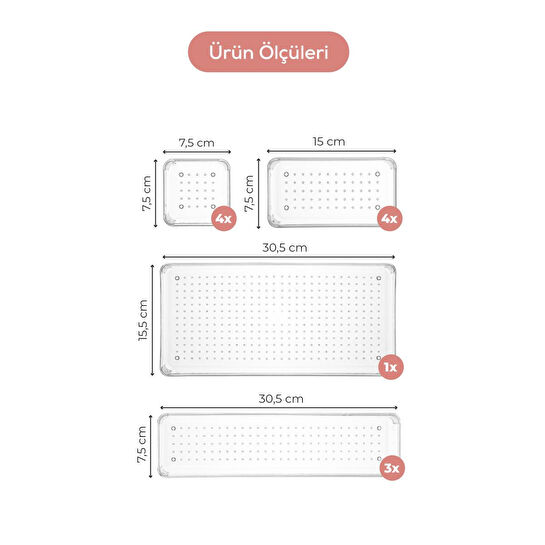 Vienev 12'li Dolap Içi - Çekmece Içi Takı Makyaj Düzenleyici Organizer