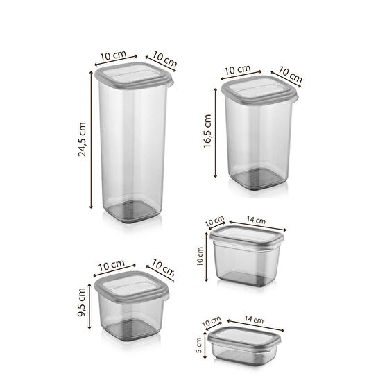 Vienev 30'lu Peggy Saklama Kabı Seti 6x(1,75 1,2 0,55 0,8 0,4 Li̇tre) Serigrafi Etiketli