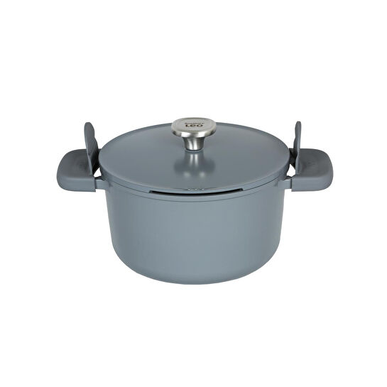 Berghoff Leo Phantom Kapakli Yapişmaz Derin Tencere 24 Cm Smoked Grey