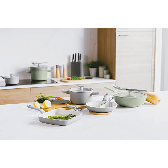 Berghoff Balance Moonmist Yapışmaz Seramik Kapaklı Tencere 24x11,5 Cm