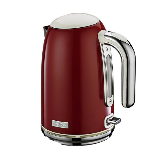Berghoff Gem Retro 1,7 L Kırmızı Su Isıtıcı – 2200 W, Paslanmaz Çelik Gövde