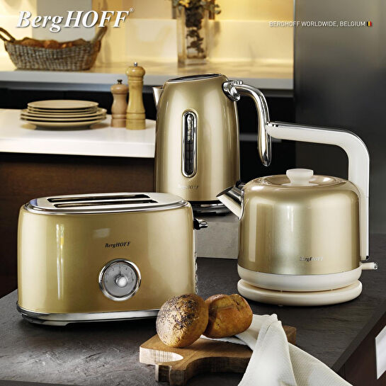 Berghoff Gem Metallic 1.7 L Su Isıtıcı – 2200 W, Paslanmaz Çelik | Vanilya Krem