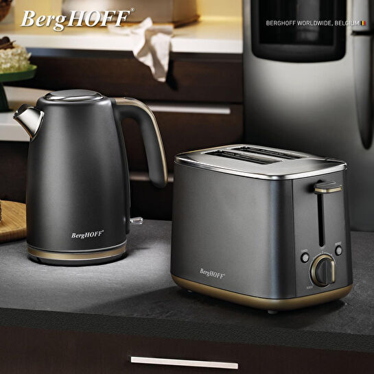 Berghoff Gem Pearl 1,7 L Su Isıtıcı – 2200 W Paslanmaz Çelik Gövde | Gri Gold