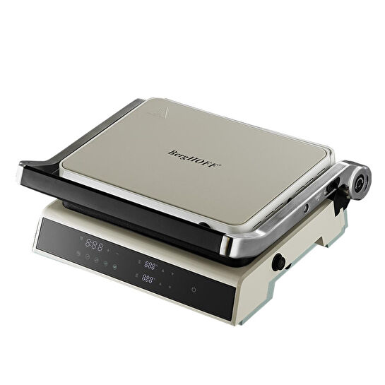 Berghoff Gem Retro Dijital Izgara & Tost Makinesi – 2000 W, 290×212 mm, LCD Dokunmatik Kontrol | Vanilya Krem