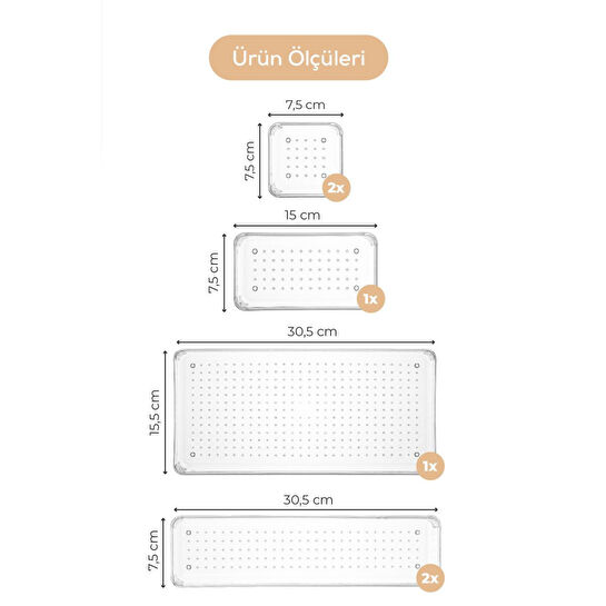 Vienev 6'lı Çekmece Içi - Dolap Içi Banyo Makyaj Takı Düzenleyici Organizer