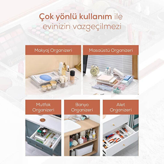 Vienev 19'lu Dolap Içi Çekmece Düzenleyici Mutfak Çekmece Içi Kaşıklı Organizer