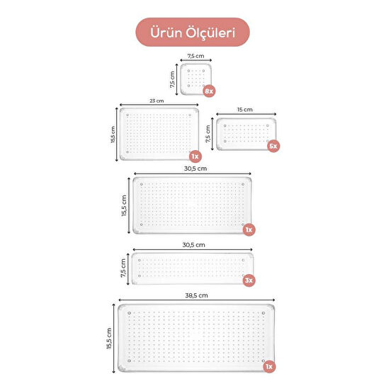 Vienev 19'lu Dolap Içi Çekmece Düzenleyici Mutfak Çekmece Içi Kaşıklı Organizer