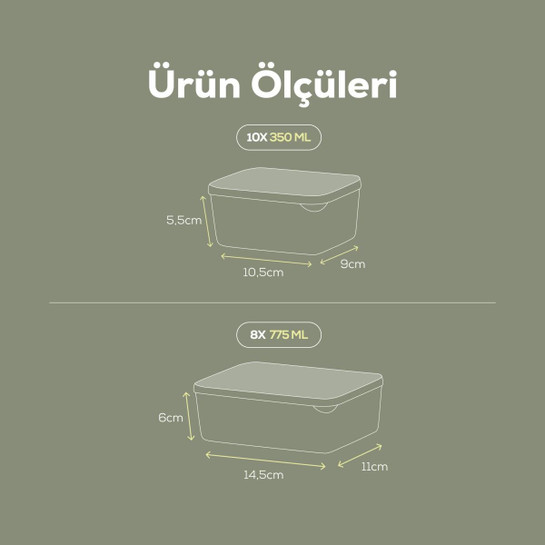 Vienev 18'li Buzdolabı Düzenleyici Organizer Mikrodalgaya Uygun Difriz Saklama Kabı Mint