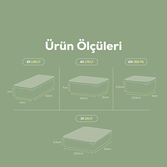 Vienev 19lu Buzdolabı Dondurucu Organizer Mikrodalga Ve Difrize Uygun Saklama Kabı Mint