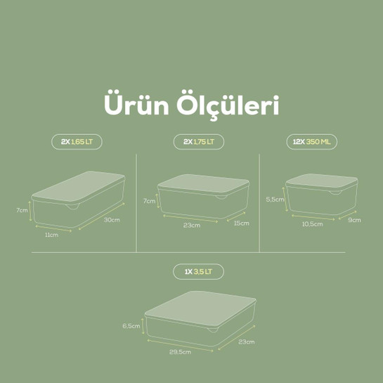 Vienev 17li Buzdolabı Dondurucu Organizer Mikrodalga Ve Difrize Uygun Saklama Kabı Mint