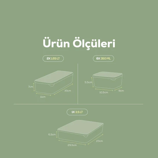 Vienev 9lu Buzdolabı Dondurucu Organizer Mikrodalga Ve Difrize Uygun Saklama Kabı Mint