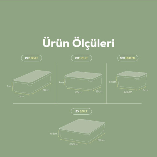 Vienev 18li Buzdolabı Dondurucu Organizer Mikrodalga Ve Difrize Uygun Saklama Kabı Mint