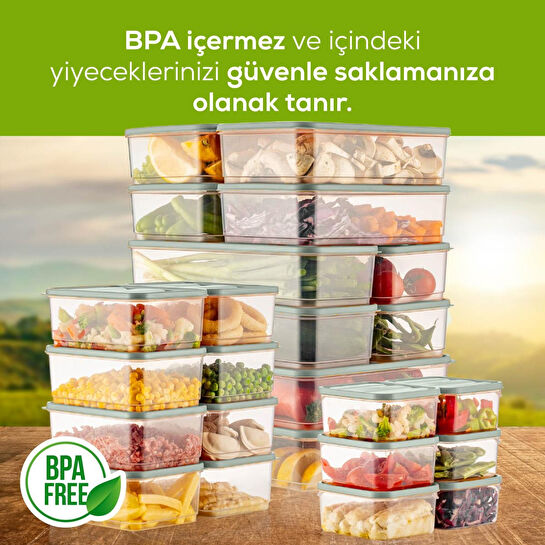 Vienev 24'lü Buzdolabı Düzenleyici Organizer Mikrodalgaya Uygun Difriz Saklama Kabı Mint