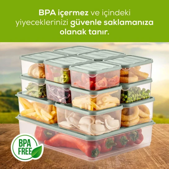 Vienev 17'li Buzdolabı Düzenleyici Organizer Mikrodalgaya Uygun Difriz Saklama Kabı Mint