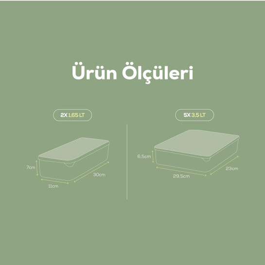 Vienev 7li Buzdolabı Dondurucu Organizer Mikrodalga Ve Difrize Uygun Saklama Kabı Mint