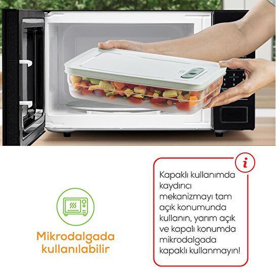 Vienev 4'lü Hava Kanallı Ayarlanabilir Sebze Ve Meyve Saklama Kabı 2x(2,35-5 lt) yeşil