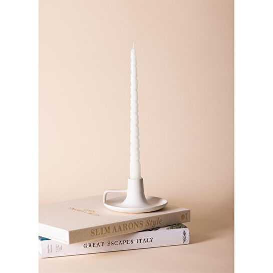 The Mia Burgu Şamdan Mumu 2li Set Krem 29 Cm