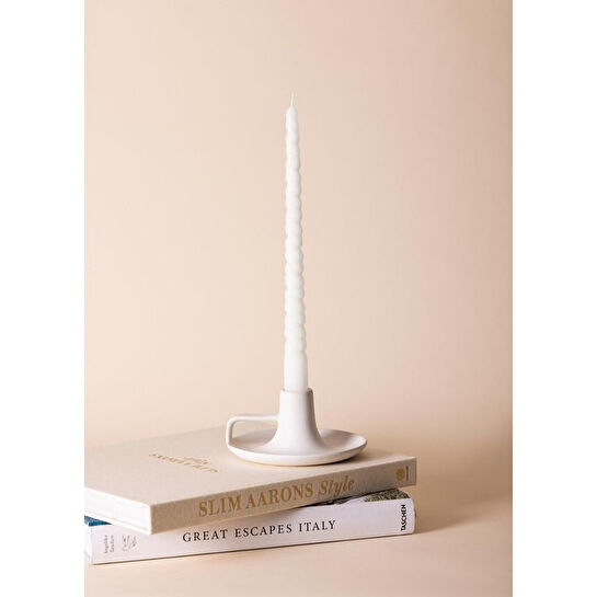 The Mia Burgu Şamdan Mumu 2li Set Krem 29 Cm