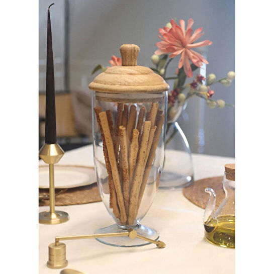 The Mia Madera Ayaklı Kurabiye Kavanozu 30x15x15 Cm