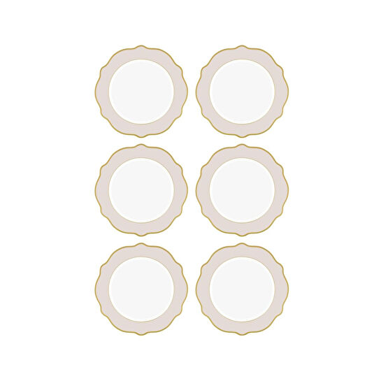 The Mia Jaswely Pasta Tabağı 6 Parça Kum Beji 21 Cm