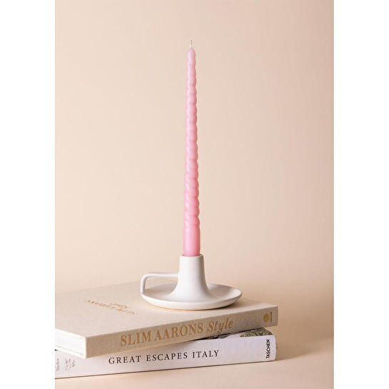 The Mia Burgu Şamdan Mumu 2li Set Blush 29 Cm