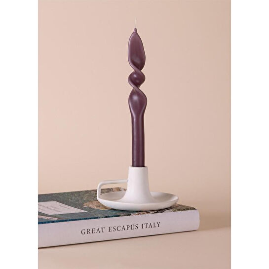 The Mia Burgu Şamdan Mumu 2li Set Vizon 25 Cm