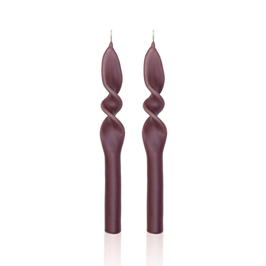 The Mia Burgu Şamdan Mumu 2li Set Vizon 25 Cm