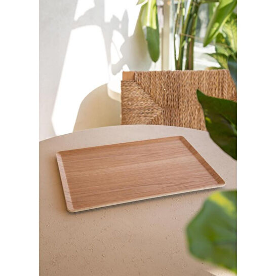 The Mia Natura Kaydırmaz Ahşap Tepsi 36x28 Cm
