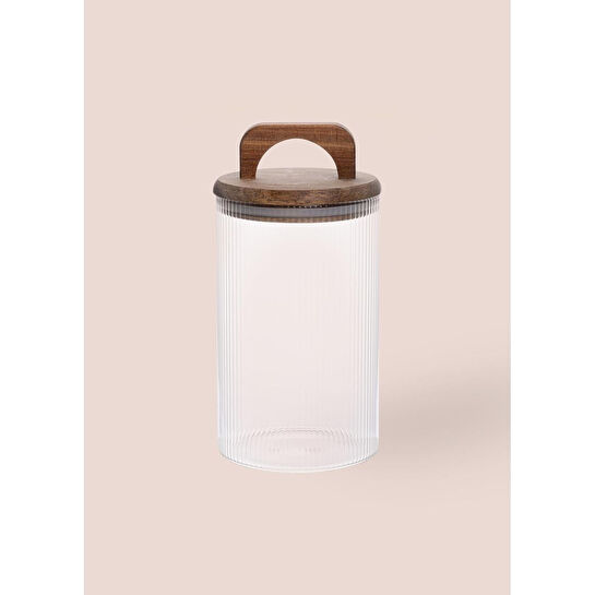 The Mia Akasya Kulplu Cam Kavanoz 1000 Ml