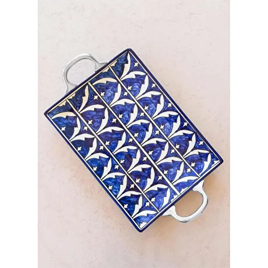 The Mia Corallo Servis Tepsisi Mavi 47x27 Cm