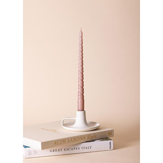 The Mia Burgu Şamdan Mumu 2li Set Rose 29 Cm