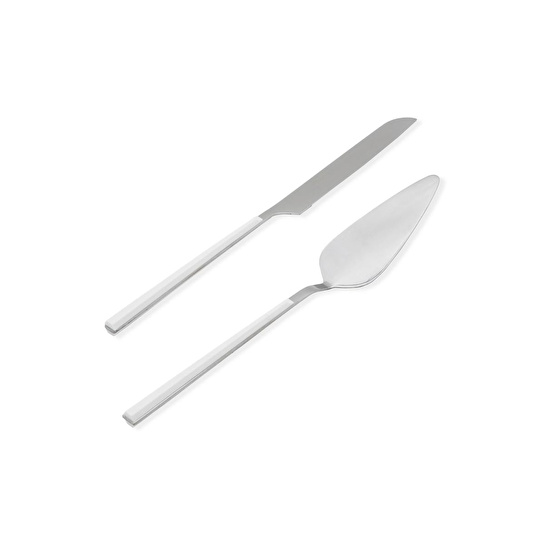 The Mia Bianco Pasta Servis Takımı Gümüş 2 Parça Ckb0249