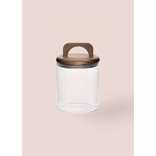 The Mia Akasya Kulplu Cam Kavanoz 700 Ml