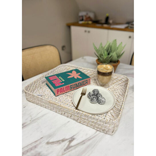 The Mia Hasır Tepsi Dikdörtgen 45x35x7 Cm