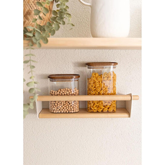 The Mia Akasya Dikdörtgen Cam Kavanoz Seti 4 Parça 900 Ml