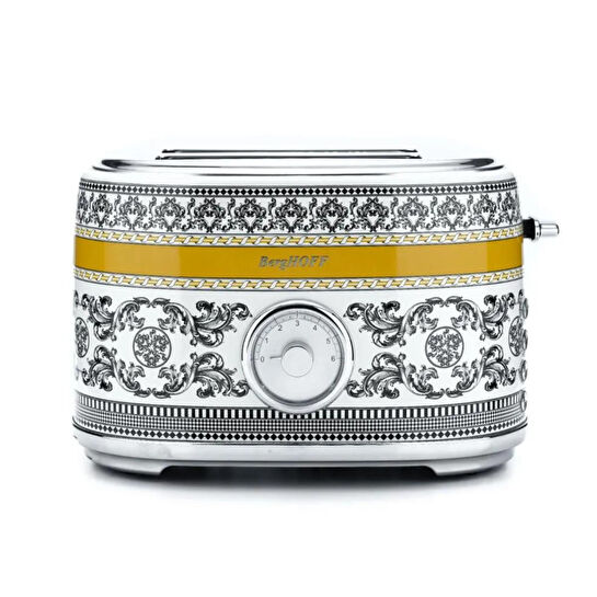 Berghoff Gem Royal Margery Siyah Sarı Desenli İki Dilim Ekmek Kızartma Makinesi