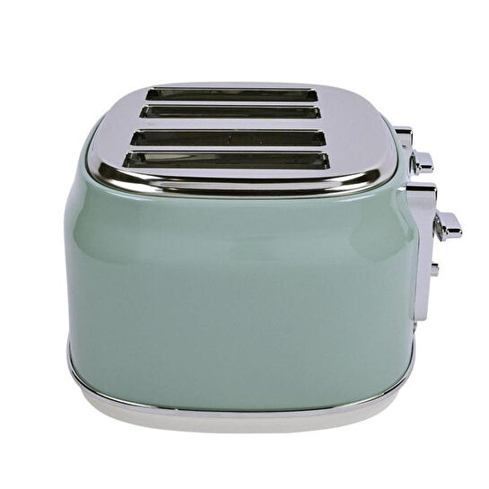 Berghoff Gem Retro 4 Dilim Ekmek Kızartma Makinesi – 1750 W, Paslanmaz Çelik Gövde | Mint Yeşil
