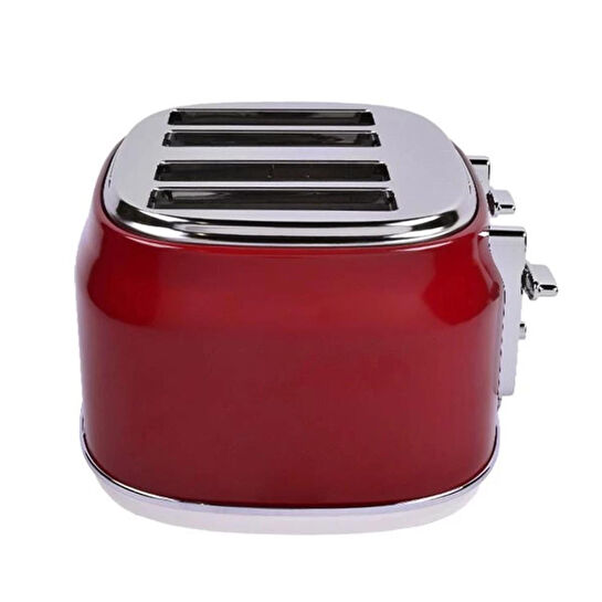 Berghoff Gem Retro 4 Dilim Ekmek Kızartma Makinesi – 1750 W, Paslanmaz Çelik Gövde | Kırmızı