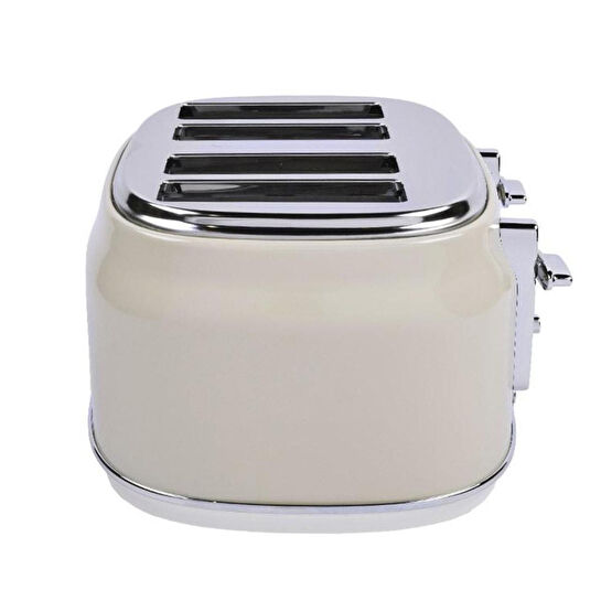 Berghoff Gem Retro 4 Dilim Ekmek Kızartma Makinesi – 1750 W, Paslanmaz Çelik Gövde | Vanilya Krem