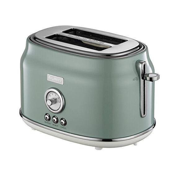 Berghoff Gem Retro 2 Dilim Ekmek Kızartma Makinesi – 815 W, Paslanmaz Çelik Gövde | Mint Yeşil