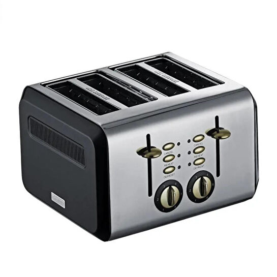 Berghoff Gem Titan Parlak Gümüş Siyah Dört Dilim Ekmek Kızartma Makinesi