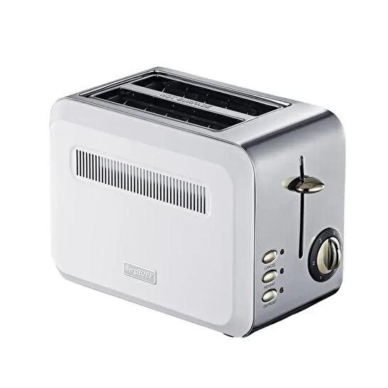 Berghoff Gem Titan 2 Dilim Ekmek Kızartma Makinesi – 980 W, Paslanmaz Çelik Gövde | Beyaz Gümüş