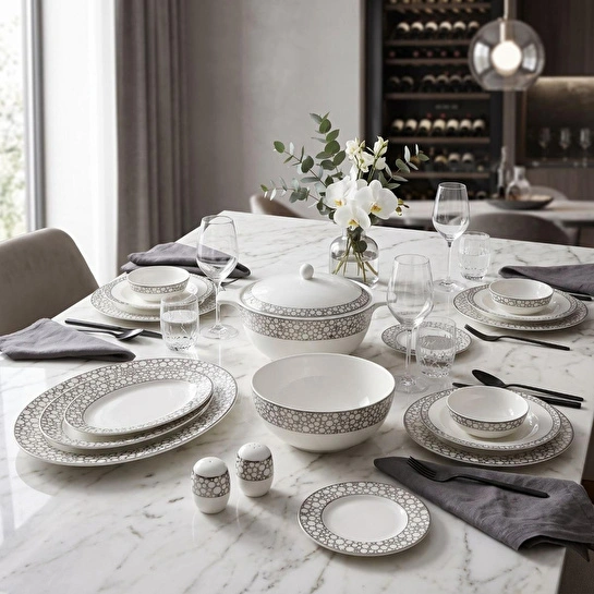 Royal Canterbury Silver Pearl Yemek Takımı 72 Parça