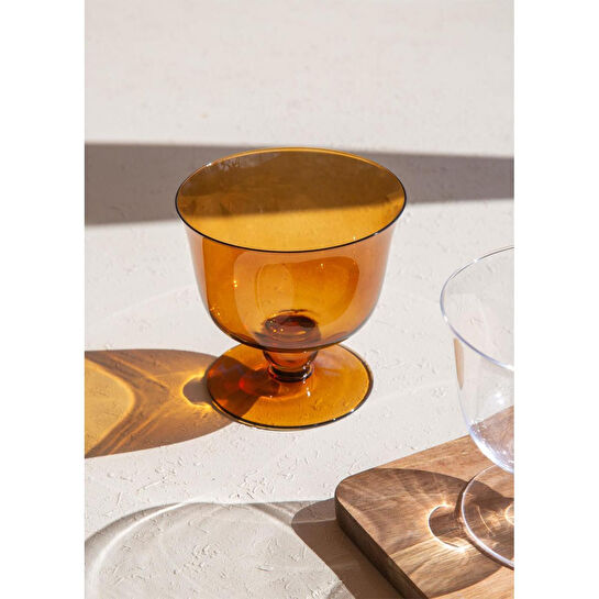 The Mia Ayaklı Tatlı Kasesi Amber 11x10 Cm