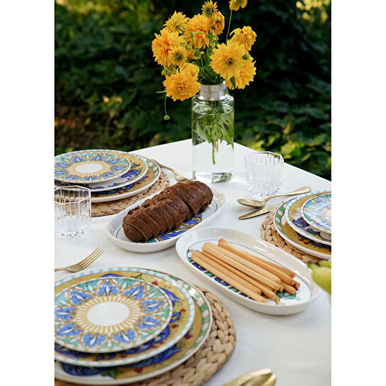 The Mia Limoncello Oval Servis 2li Set Gri 29 Cm