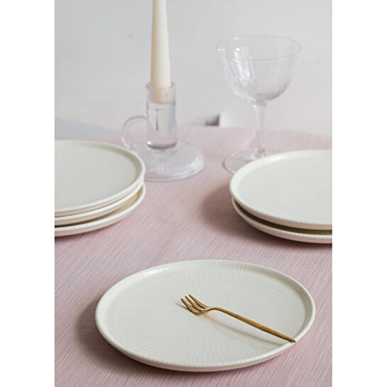 The Mia Noon Servis Tabağı Krem 30 Cm