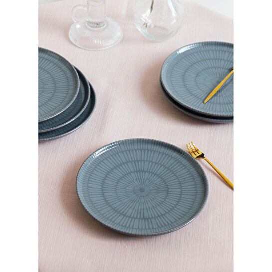 The Mia Noon Pasta Tabağı 6lı Set Gri 19 Cm