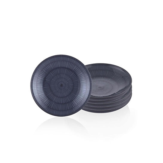 The Mia Noon Yemek Tabağı 6lı Gri 20 Cm