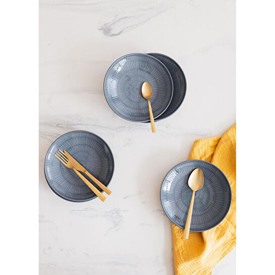 The Mia Noon Yemek Tabağı 6lı Gri 20 Cm