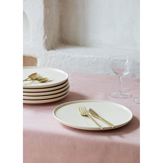 The Mia Noon Servis Tabağı 6lı Set Krem 26 Cm